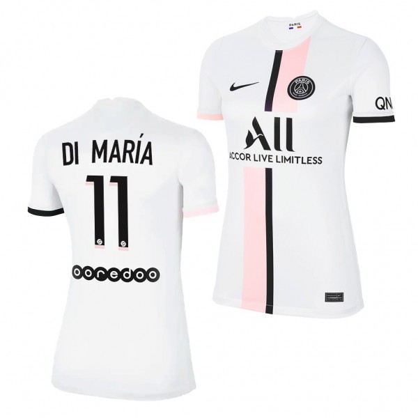 Women's Angel Di Maria Jersey Paris Saint-Germain Away White Replica 2021-22