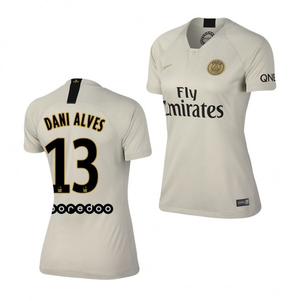 Men's Away Paris Saint-Germain Dani Alves Jersey Off-White