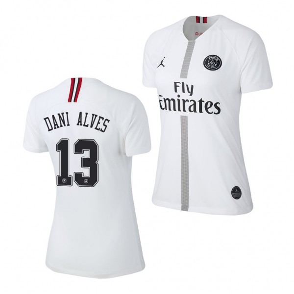Women's Champions League Paris Saint-Germain Dani Alves Jersey White