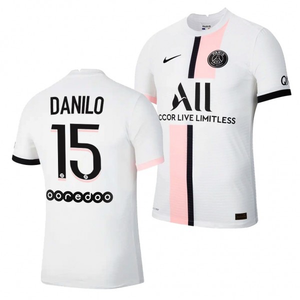 Men's Danilo Pereira Jersey Paris Saint-Germain Away White 2021-22 Authentic