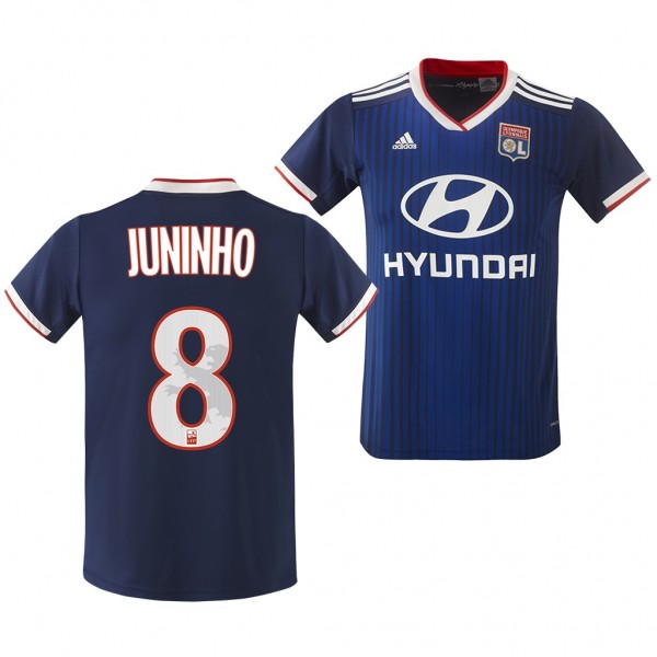 Men's Juninho Pernambucano Jersey Olympique Lyonnais Away 19-20 Dark Blue