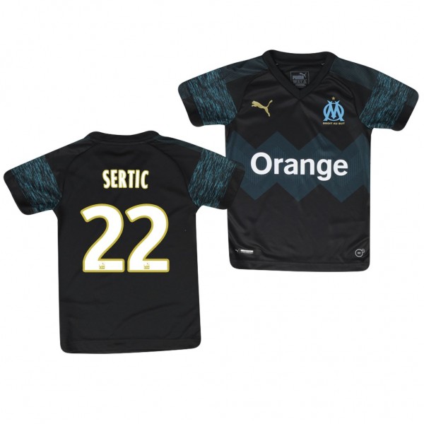Youth Away Olympique De Marseille Gregory Sertic Jersey Black
