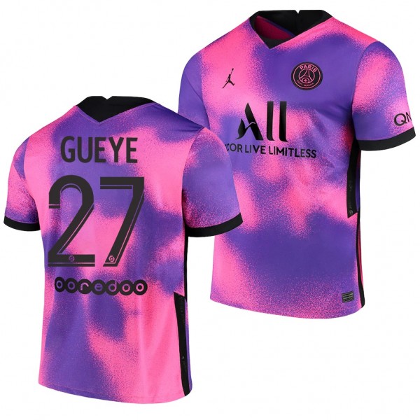 Men's Idrissa Gueye Paris Saint-Germain Fourth Jersey Pink 2021