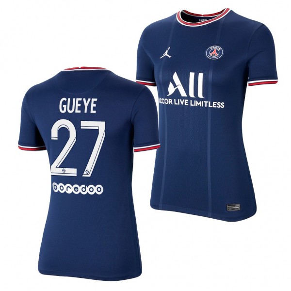 Women's Idrissa Gueye Jersey Paris Saint-Germain Home Blue Replica 2021-22