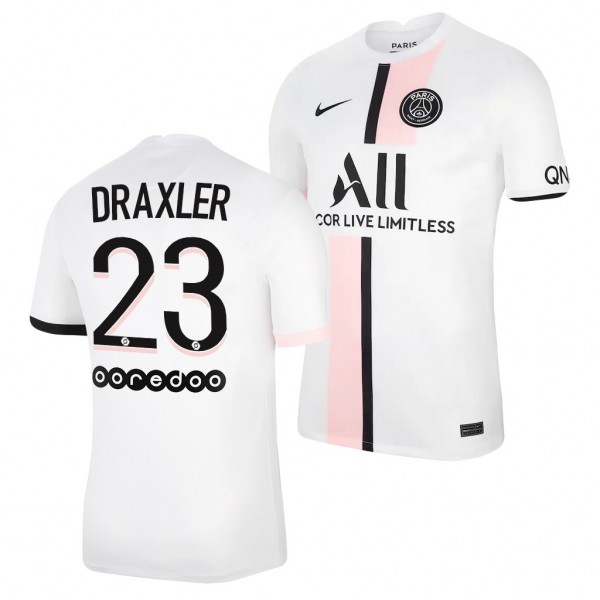 Men's Julian Draxler Paris Saint-Germain 2021-22 Away Jersey White Replica Business