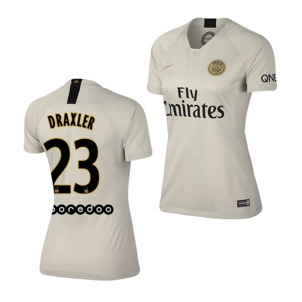 Women's Away Paris Saint-Germain Julian Draxler Jersey Off-White