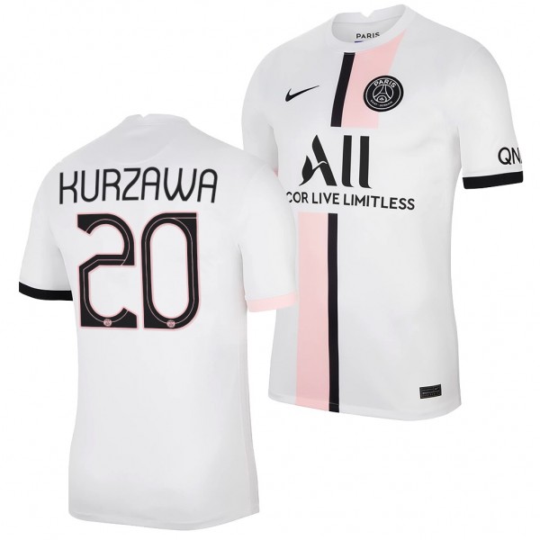 Men's Layvin Kurzawa Paris Saint-Germain 2021-22 Away Jersey White Replica