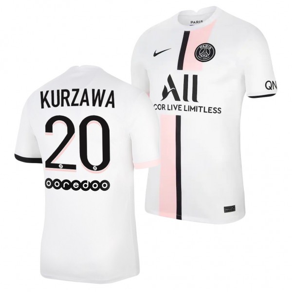 Men's Layvin Kurzawa Paris Saint-Germain 2021-22 Away Jersey White Replica Business