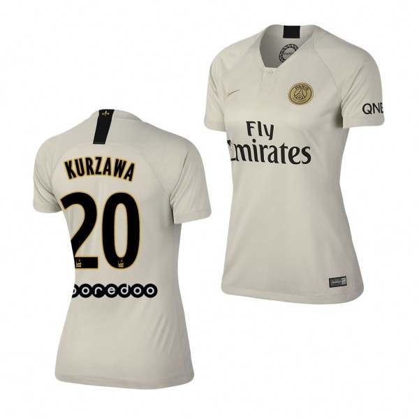 Women's Away Paris Saint-Germain Layvin Kurzawa Jersey Off-White