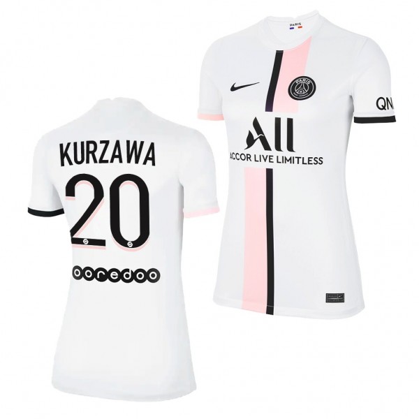 Women's Layvin Kurzawa Jersey Paris Saint-Germain Away White Replica 2021-22