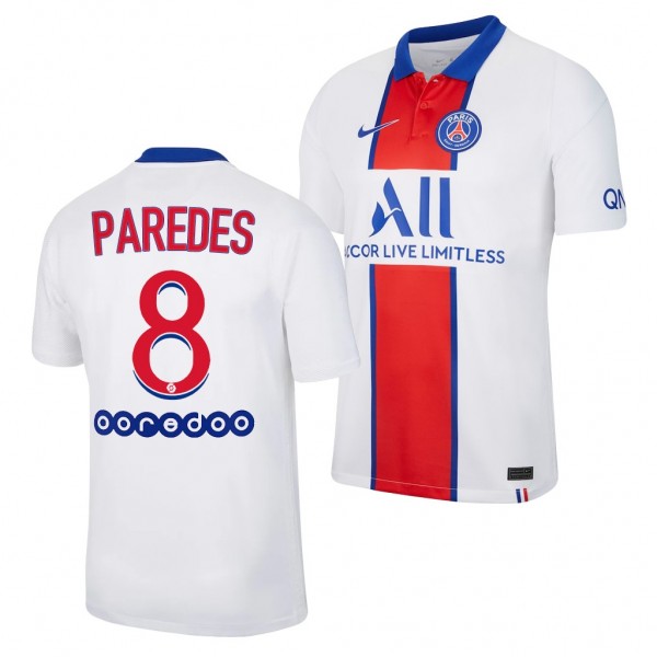 Men's Leandro Paredes Paris Saint-Germain 2020-21 Away Jersey White Replica