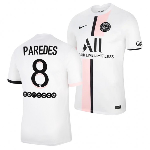 Men's Leandro Paredes Paris Saint-Germain 2021-22 Away Jersey White Replica