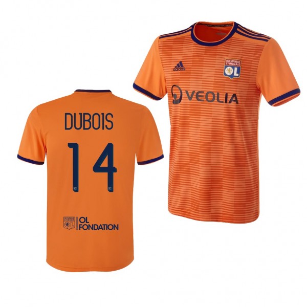 Men's Third Olympique Lyonnais Leo Dubois Jersey Orange