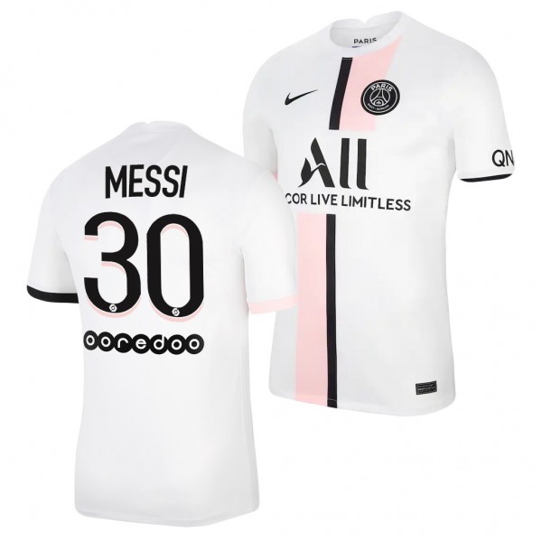 Men's Lionel Messi Paris Saint-Germain 2021-22 Away Jersey White Replica Business