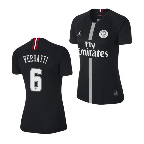 Women's Champions League Paris Saint-Germain Marco Verratti Jersey Black