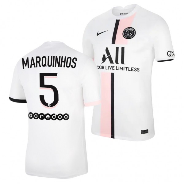 Men's Marquinhos Paris Saint-Germain 2021-22 Away Jersey White Replica