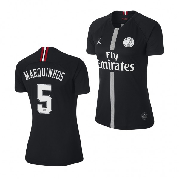 Women's Champions League Paris Saint-Germain Marquinhos Jersey Black