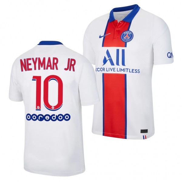 Men's Neymar Jr. Paris Saint-Germain 2020-21 Away Jersey White Replica