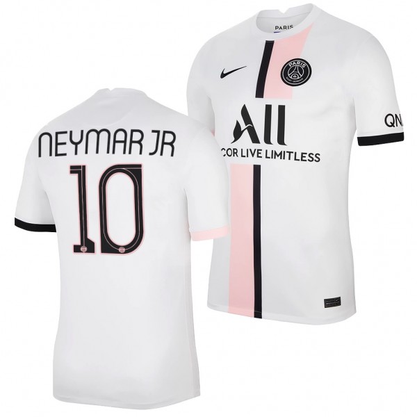 Men's Neymar Jr. Paris Saint-Germain 2021-22 Away Jersey White Replica