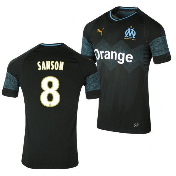 Men's Olympique De Marseille Morgan Sanson Away Black Jersey