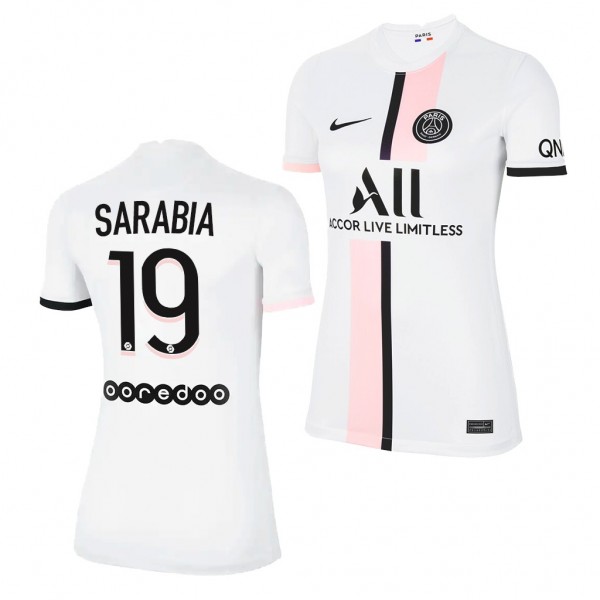 Women's Pablo Sarabia Jersey Paris Saint-Germain Away White Replica 2021-22