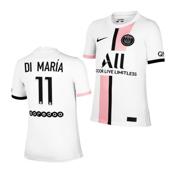 Youth Angel Di Maria Jersey Paris Saint-Germain 2021-22 White Away Replica