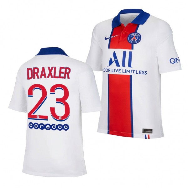 Youth Julian Draxler Jersey Paris Saint-Germain 2020-21 White Away Replica