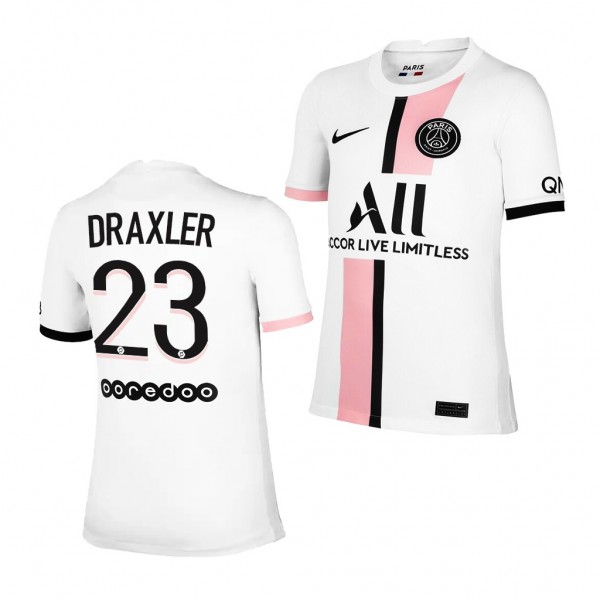 Youth Julian Draxler Jersey Paris Saint-Germain 2021-22 White Away Replica