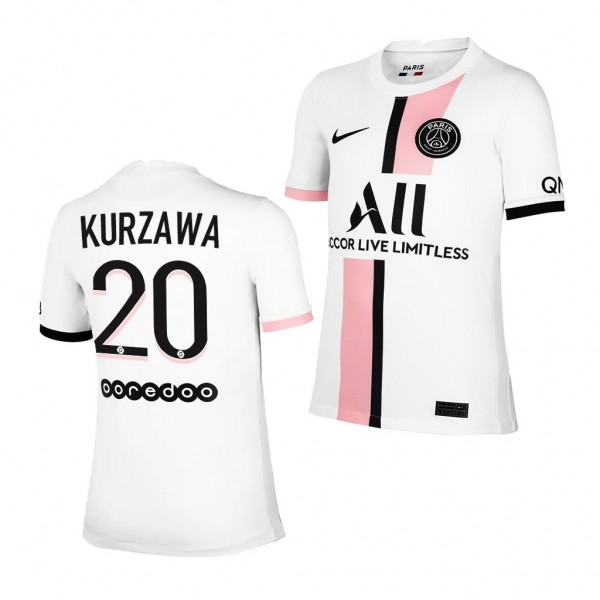 Youth Layvin Kurzawa Jersey Paris Saint-Germain 2021-22 White Away Replica