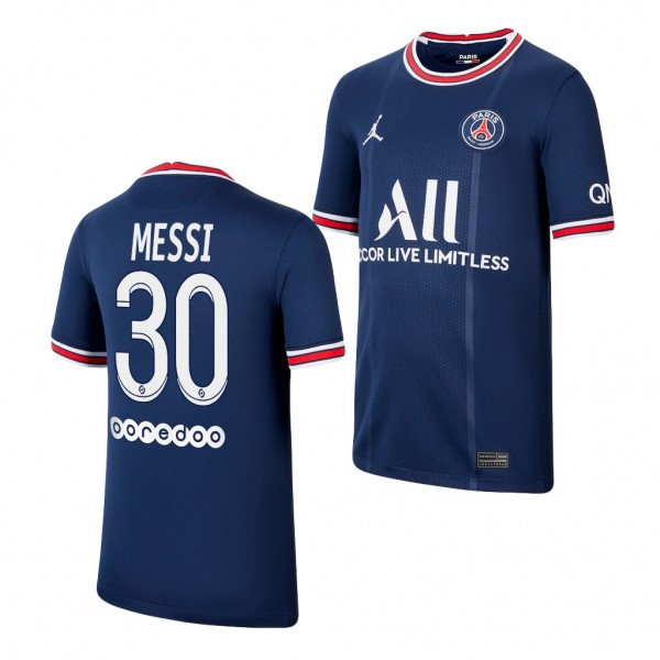 Youth Lionel Messi Jersey Paris Saint-Germain 2021-22 Blue Home Replica