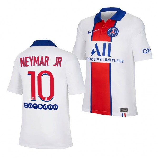 Youth Neymar Jr. Jersey Paris Saint-Germain 2020-21 White Away Replica