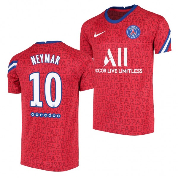 Youth Neymar Jersey Paris Saint-Germain Red Pre-Match Breathe