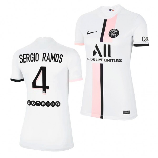 Women's Sergio Ramos Jersey Paris Saint-Germain Away White Replica 2021-22