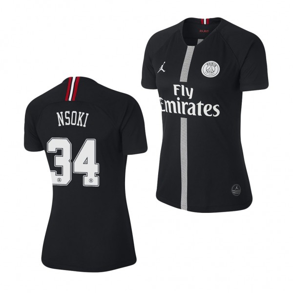 Women's Champions League Paris Saint-Germain Stanley N'Soki Jersey Black