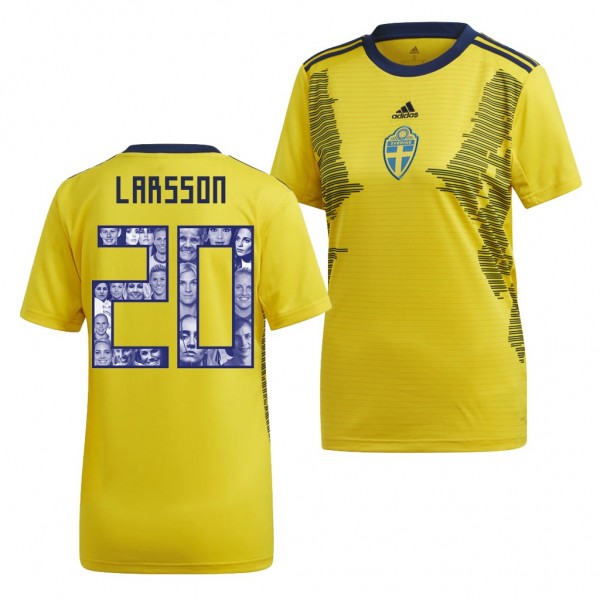 Women's Sweden Mimmi Larsson 2019 World Cup Jersey Yellow