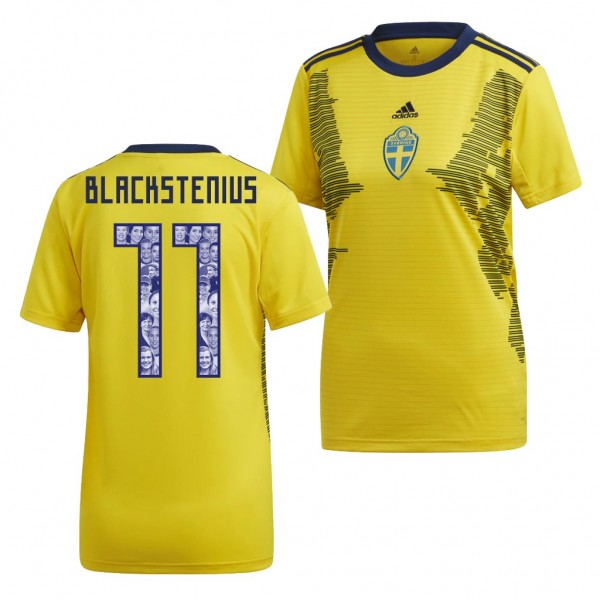 Women's Sweden Stina Blackstenius 2019 World Cup Jersey Yellow
