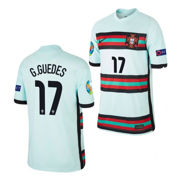 Youth Gonzalo Guedes EURO 2020 Portugal Jersey Teal Away