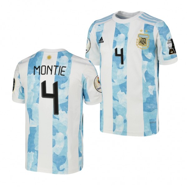 Youth Gonzalo Montiel COPA America 2021 Argentina Jersey White Home
