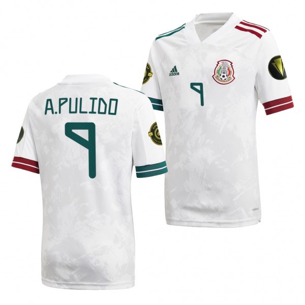 Men's Alan Pulido Mexico 2021 CONCACAF Gold Cup Jersey White Away Replica