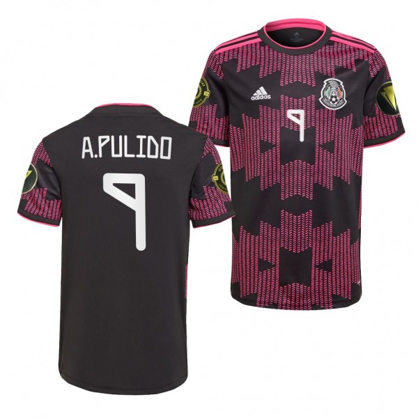 Men's Alan Pulido Mexico 2021 CONCACAF Gold Cup Jersey Black Home Replica