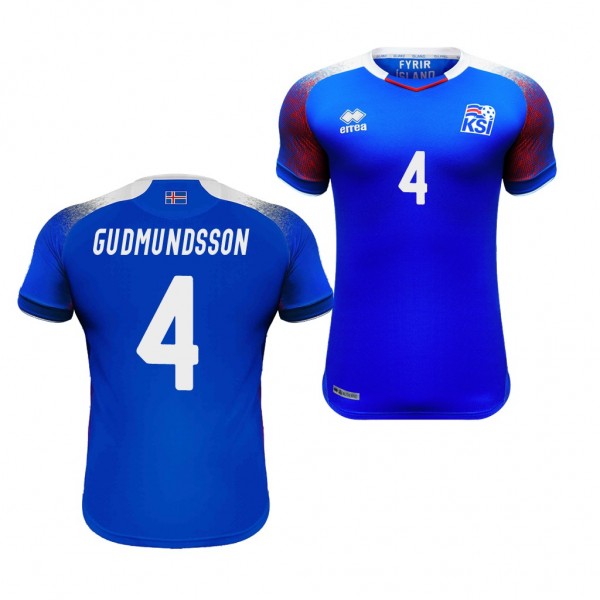 Men's Iceland 2018 World Cup Albert Gudmundsson Jersey Home