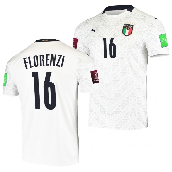 Men's Alessandro Florenzi Italy Away Jersey White 2022 Qatar World Cup