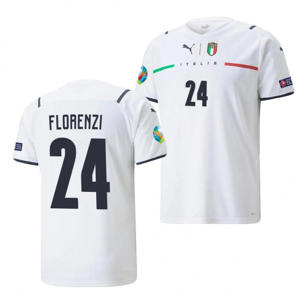 Men's Alessandro Florenzi Italy EURO 2020 Jersey White Replica Away