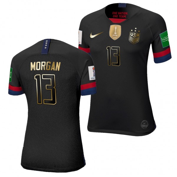 Men's Alex Morgan USA Golden Limited Black Jersey 2019 World Cup Champions