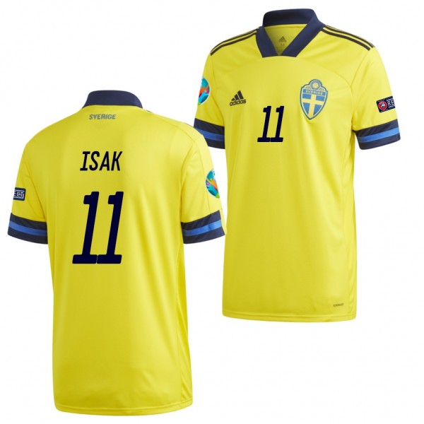 Men's Alexander Isak Sweden Home Jersey Yellow EURO 2020