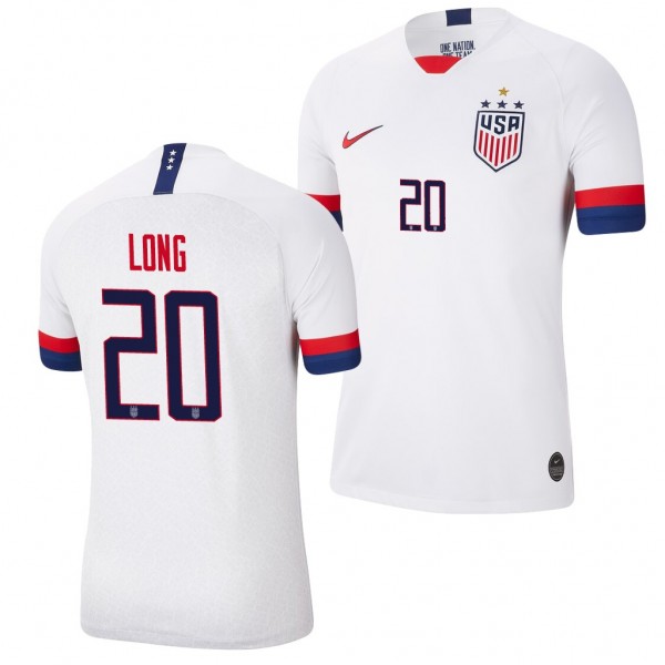 Men's Allie Long USA 4-STAR White Jersey 2019 World Cup Champions Business