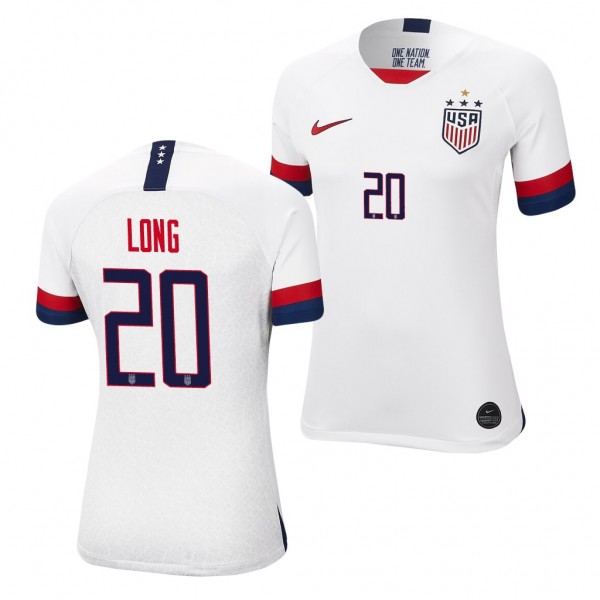 Men's Allie Long USA 4-STAR White Jersey 2019 World Cup Champions