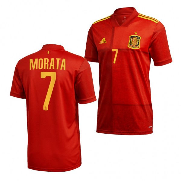 Men's Alvaro Morata Spain Home Jersey Red 2022 Qatar World Cup Replica