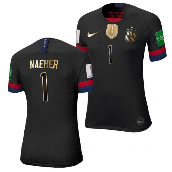 Men's Alyssa Naeher USA Golden Limited Black Jersey 2019 World Cup Champions