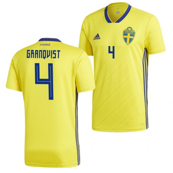 Men's Sweden 2018 World Cup Andreas Granqvist Jersey Yellow